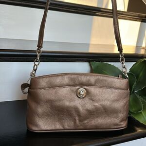 New Marlo genuine leather shoulder handbag purse neutral